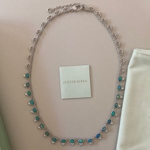 Judith Ripka Sterling Doublet & Blue Topaz Necklace